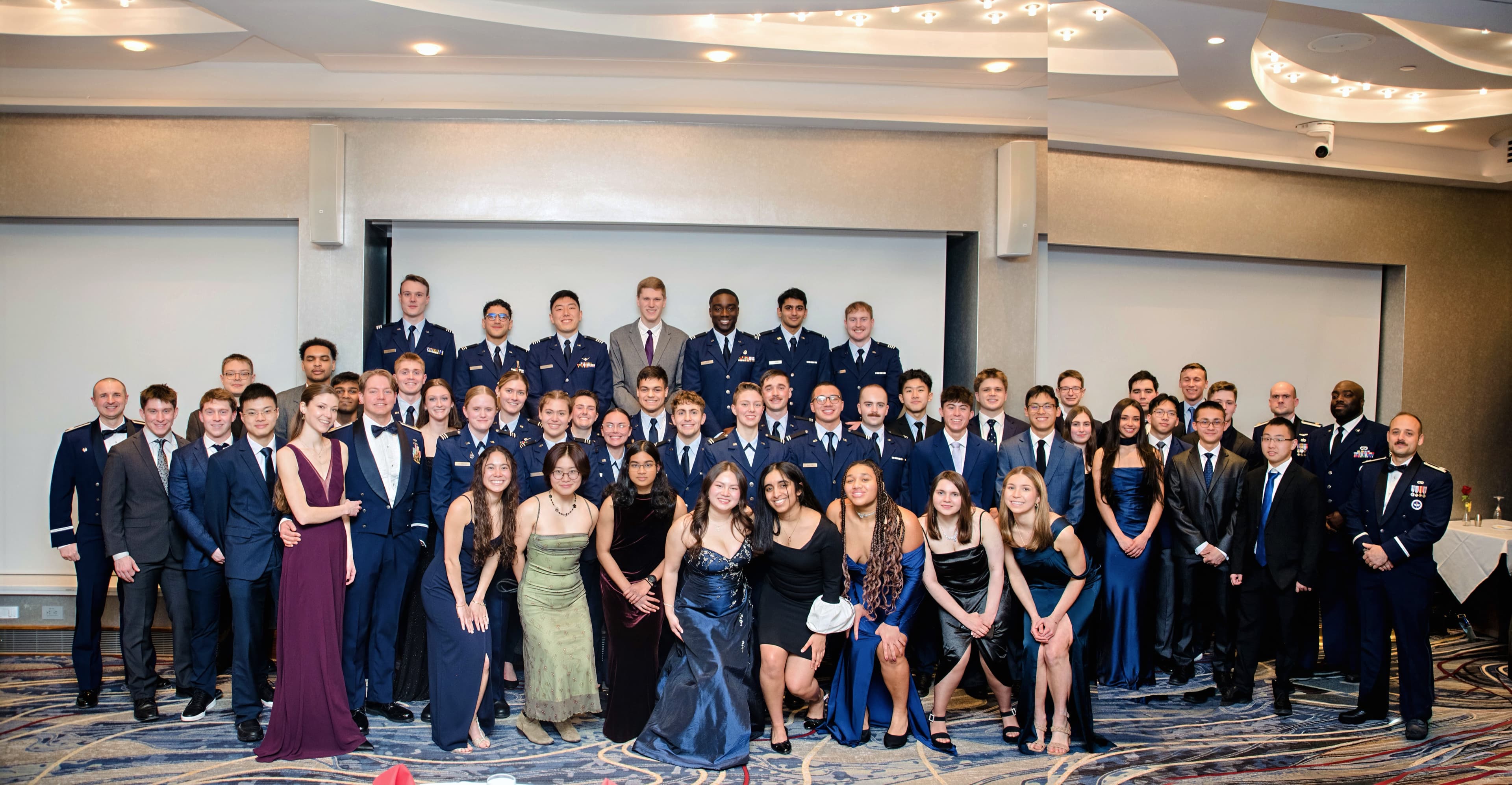 The whole detachment — cadets from every class year together with the cadre — assembled in formal dress for a group photograph.